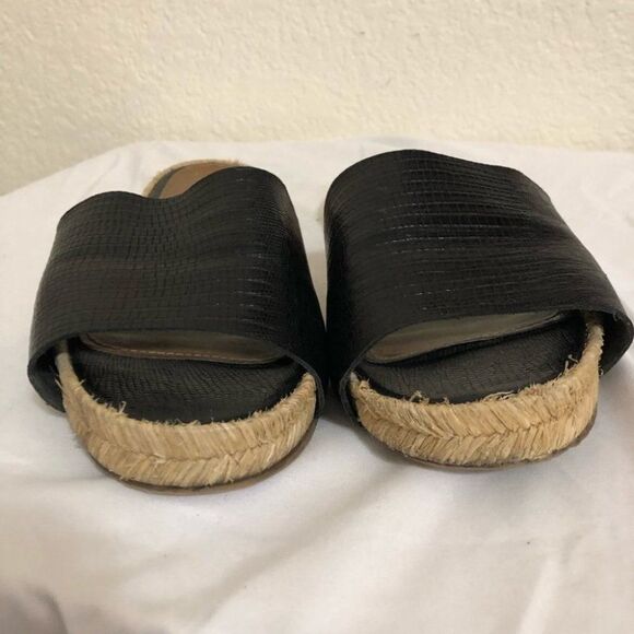 Kaanas embossed leather slide espadrille sandals - Picture 3 of 12